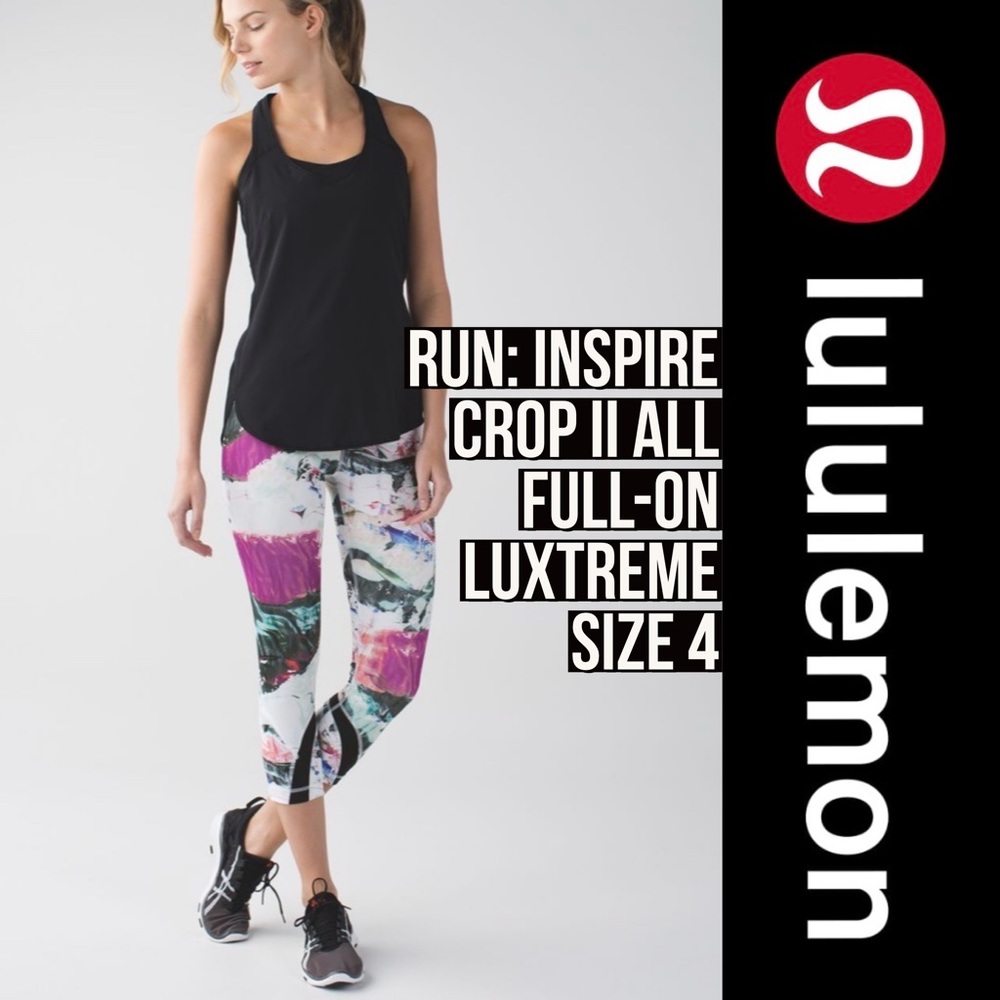 Lululemon Run: Inspire Crop II All Full-On Luxtreme Leggings 4 Running Walking